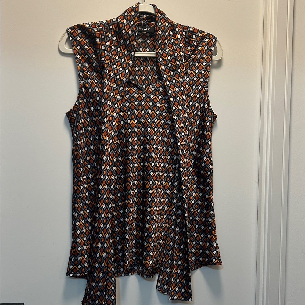 Geometric Sleeveless Blouse (Nine West)